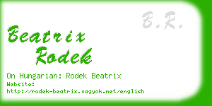 beatrix rodek business card